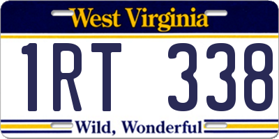 WV license plate 1RT338