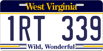 WV license plate 1RT339