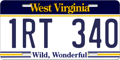 WV license plate 1RT340