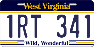 WV license plate 1RT341