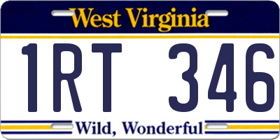 WV license plate 1RT346