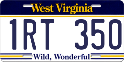 WV license plate 1RT350