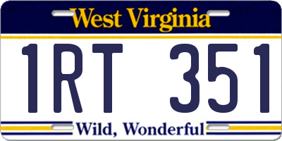 WV license plate 1RT351