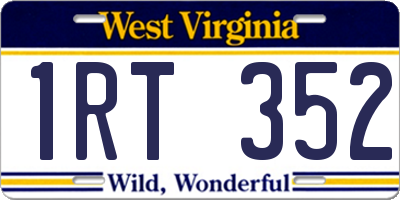 WV license plate 1RT352