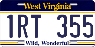 WV license plate 1RT355