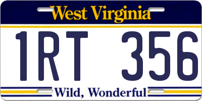 WV license plate 1RT356