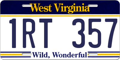 WV license plate 1RT357