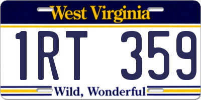 WV license plate 1RT359