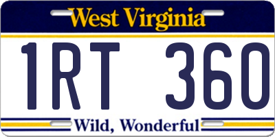 WV license plate 1RT360