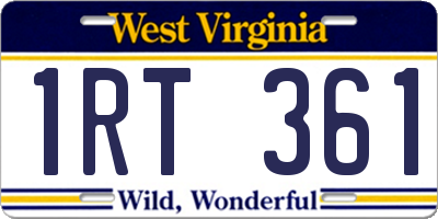 WV license plate 1RT361