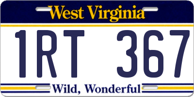 WV license plate 1RT367