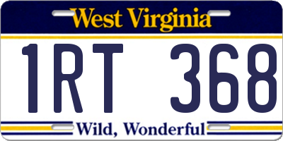 WV license plate 1RT368