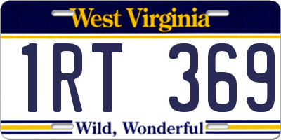 WV license plate 1RT369