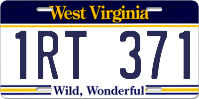 WV license plate 1RT371