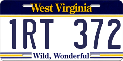 WV license plate 1RT372