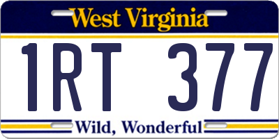 WV license plate 1RT377