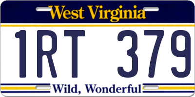 WV license plate 1RT379