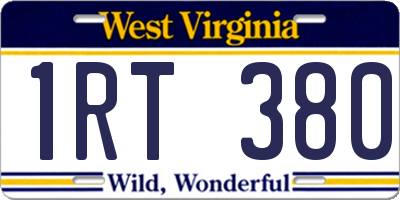WV license plate 1RT380
