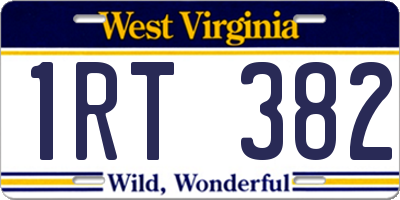 WV license plate 1RT382
