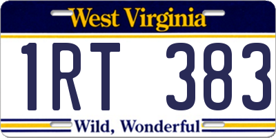 WV license plate 1RT383