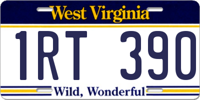 WV license plate 1RT390