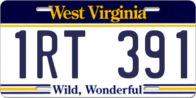 WV license plate 1RT391
