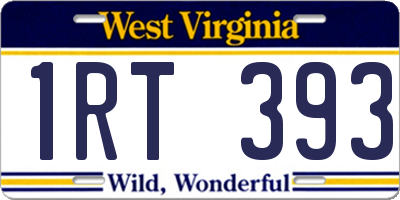 WV license plate 1RT393