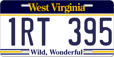 WV license plate 1RT395