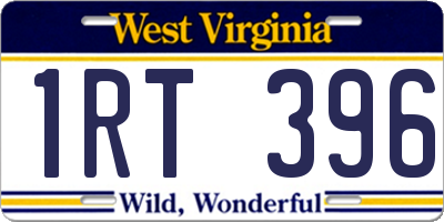 WV license plate 1RT396