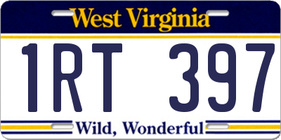 WV license plate 1RT397