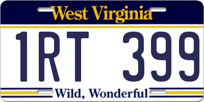 WV license plate 1RT399
