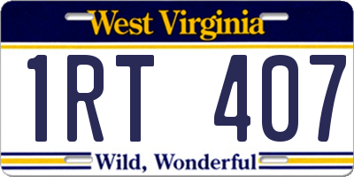 WV license plate 1RT407