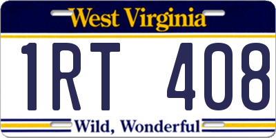 WV license plate 1RT408