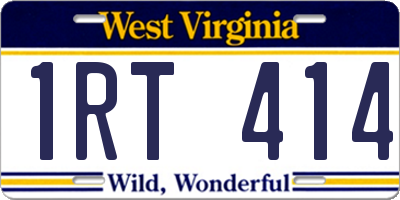 WV license plate 1RT414