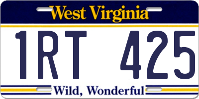WV license plate 1RT425