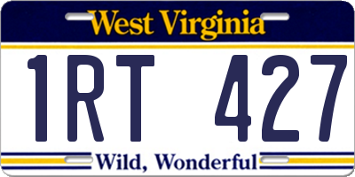 WV license plate 1RT427