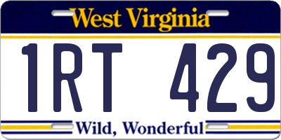 WV license plate 1RT429