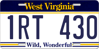 WV license plate 1RT430