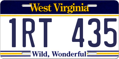 WV license plate 1RT435
