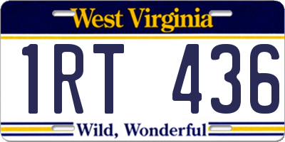 WV license plate 1RT436