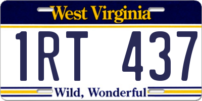WV license plate 1RT437