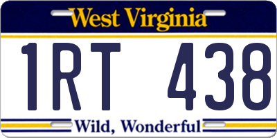 WV license plate 1RT438