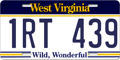 WV license plate 1RT439