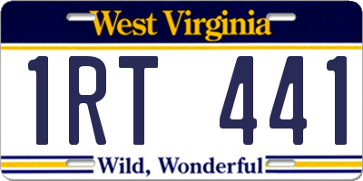 WV license plate 1RT441