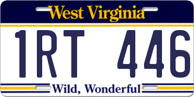WV license plate 1RT446