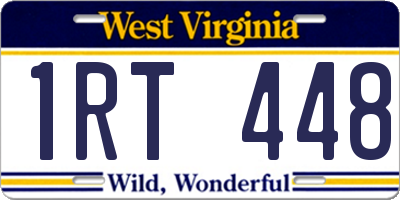 WV license plate 1RT448