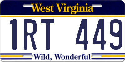 WV license plate 1RT449
