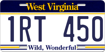 WV license plate 1RT450