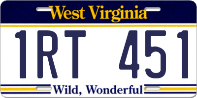 WV license plate 1RT451
