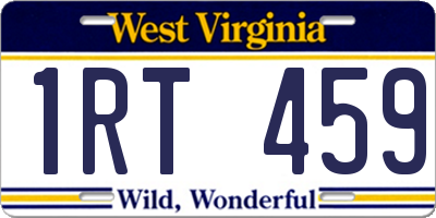 WV license plate 1RT459